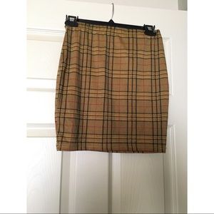 Plaid body con skirt